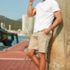 JMIERR Mens Casual Shorts - Cotton Drawstring Summer Beach Stretch Twill Chino Golf Shorts