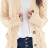 PRETTYGARDEN Women's Open Front Cardigan Sweaters Fall Fashion Button Down Cable Knit Chunky Winter Outerwear Coats