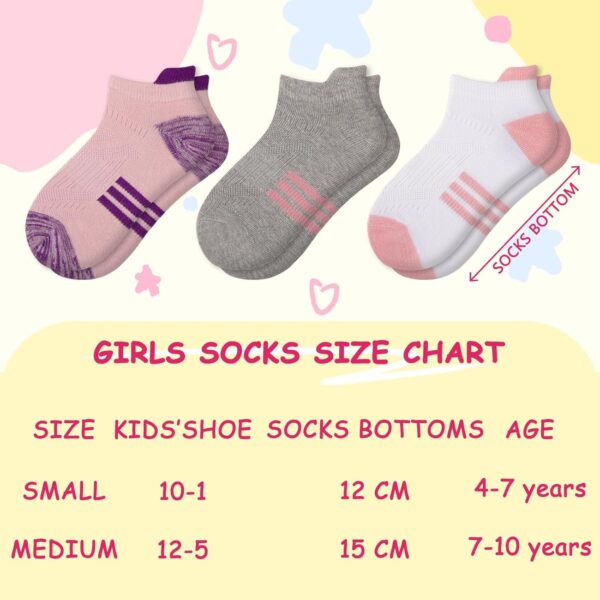 Comfoex 12 Pairs Girls Socks 4-6 6-8 8-10 Years Old Athletic Ankle Socks Cotton Short Socks For Little Big Kids