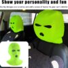 2 PCS Car Headrest Cover, Personalized Funny Car Seat Full Face Mask, Ski Mask Wrap Protection for Auto Front Seat Rest Decoration, Universal Interior Car Accessories (Fluorescent Yellow)