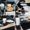 Macally Car Cup Holder Tray and Cup Holder Expander for Car - Enjoy Your Meal - Cup Holder Extender for Car Seat with Phone Slot - 9" Car Food Tray Table and Car Drink Holder for Yeti, Hydroflask