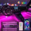 Interior Car Lights Keepsmile Car Accessories APP Control with Remote Music Sync Color Change RGB Under Dash Car Lighting with Charger 12V LED Lights Running Board Lights