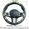 Sage Green Floral and Plant Steering Wheel Cover Auto Steering Wheel Protector, Anti-Slip, Breathable, Absorbing Sweat, Universal Plant Car Accessories 14.5–15 inch,Fit for Most Car, Trucks, SUV