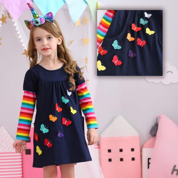 VIKITA Winter Girls Dresses Toddler Girl Clothes Long Sleeve School Outfits for Kids 2-12 Years