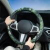 Sage Green Floral and Plant Steering Wheel Cover Auto Steering Wheel Protector, Anti-Slip, Breathable, Absorbing Sweat, Universal Plant Car Accessories 14.5–15 inch,Fit for Most Car, Trucks, SUV