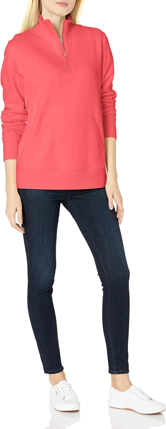 Amazon Essentials Women's Long-Sleeve Fleece Quarter-Zip Top (Available in Plus Size)