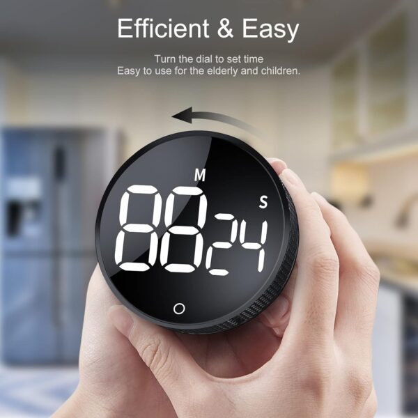 AVINIA Digital Kitchen Timers, Visual timers Large LED Display Magnetic Countdown Countup Timer for Classroom Cooking Fitness Baking Studying Teaching, Easy for Kids and Seniors Black