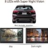 License Plate Backup Camera HD Night Vision Rear View Camera with 8 LEDs 170° Viewing Angle Waterproof Backup Rear Camera for Cars