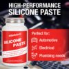 Silicone Paste Waterproof Dielectric Grease for Electrical Connectors, Spark Plugs, Automotive O-Ring Sealant, Brake Lube & Plumbers Silicone Grease with Lid Brush (8oz)