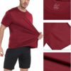 1/5 Pack Workout Shirts for Men Athletic Running Gym Quick Dry Short Sleeve Performance Moisture Wicking T Shirt