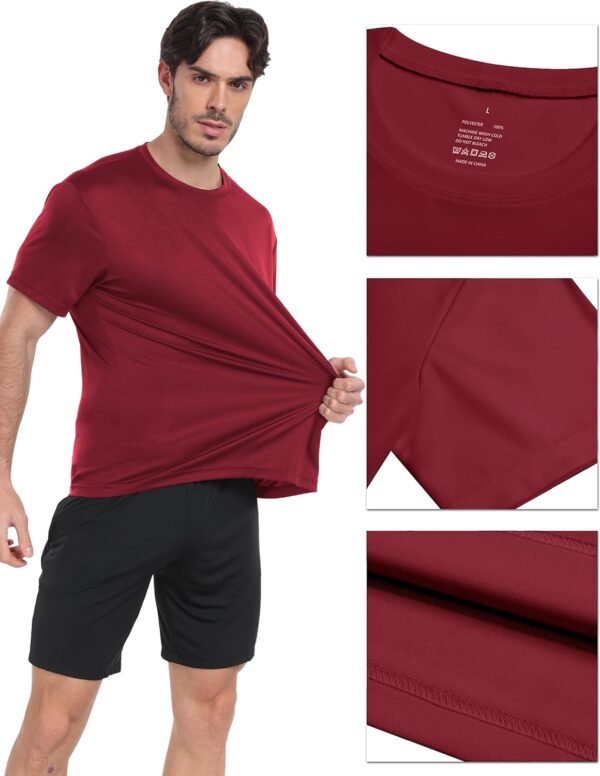 1/5 Pack Workout Shirts for Men Athletic Running Gym Quick Dry Short Sleeve Performance Moisture Wicking T Shirt