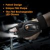 LED Flashlight Gloves, Christmas Stocking Stuffers for Men Gift for Dad Husband Rechargeable Waterproof Gloves Birthday Gifts for Boyfriend Adult Cool Gadget Guy Fishing Camping Car Repairing Light