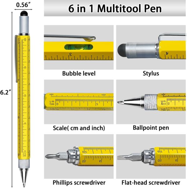 Gifts for Men, Valentines Day Gifts for Him, Multitool Pen 2pcs Multi-Tool Pen Set, Birthday Fathers Day Dad Gifts from Daughter, EDC Gadgets for Men Boyfriend Husband Stocking Stuffers for Adults Men