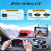 Wireless Backup Camera for Furrion RV: 7-Inch Recording Plug-Play Easy Setup Truck Trailer Back Rear View Camera Touch Button Monitor Split Screen 4 Channels AMTIFO A7