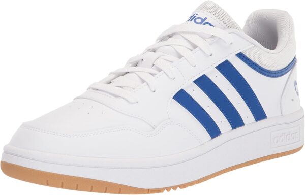 adidas Men's Hoops 3.0 Basketball Shoe, White/Team Royal Blue/Gum