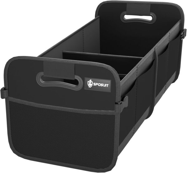 Sposuit Trunk Organizer for Car - 70L Collapsible Car Storage with 11 Pockets & Reinforced Handles, SUV Trunk Organizers for Grocery Cargo(Black)