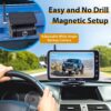 Magnetic Solar Wireless Backup Camera - Voice-Controlled, No-Drill Installation, 5-Inch HD1080P Screen, Long Battery Life, Color Night Vision, Anti-Interference 2.4GHz Signal for Trucks, RVs, Trailers