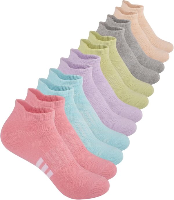 Comfoex 12 Pairs Girls Socks 4-6 6-8 8-10 Years Old Athletic Ankle Socks Cotton Short Socks For Little Big Kids