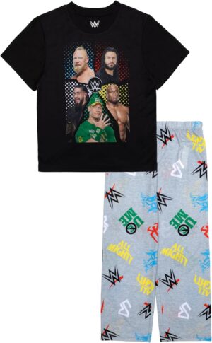 WWE Boys' 2-Piece Loose-fit Pajama Set