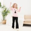 3-9 T Kids Toddler Girl Clothes Letter Print Sweatshirt Flared Pants 2Pc Outfits Set