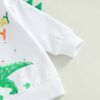 toddler baby boy dinosaur birthday outfit oversize crewneck sweatshirt pants set fast one tow 2nd birthday clothes 1-5Y