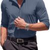 COOFANDY Men's Muscle Fit Dress Shirts Wrinkle-Free Long Sleeve Casual Button Down Shirts