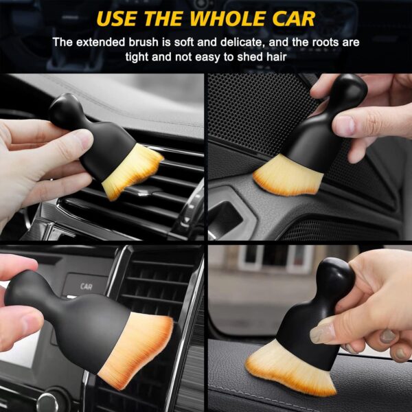 Ouzorp Car Interior Dust Brush, Car Detailing Brush, Soft Bristles Detailing Brush Dusting Tool for Automotive Dashboard, Air Conditioner Vents, Leather, Computer,Scratch Free