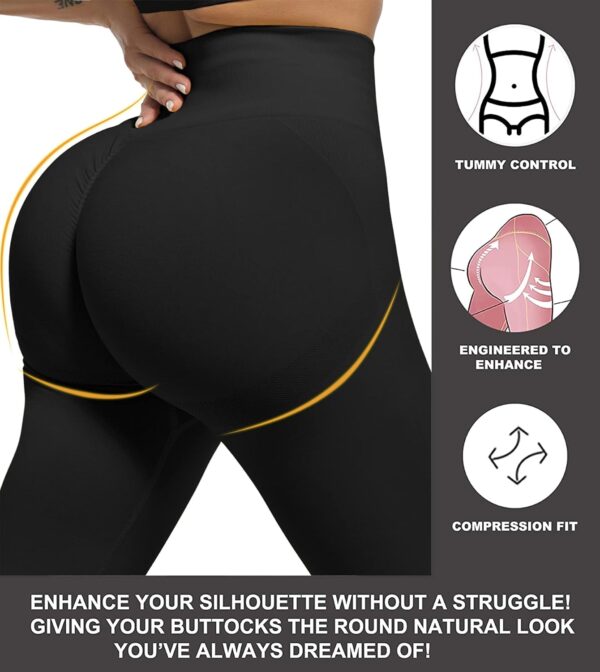 CHRLEISURE 3 Piece Workout Leggings Sets for Women, Gym Scrunch Butt Butt Lifting Seamless Leggings