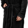 NY Threads Luxurious Men's Shawl Collar Fleece Bathrobe Long Spa Robe