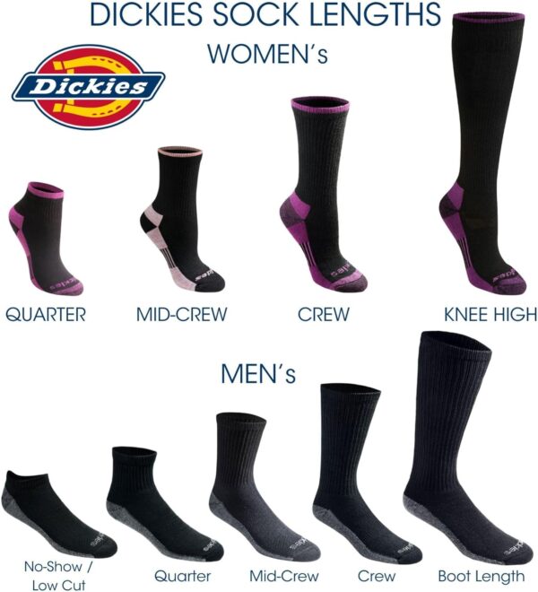 Dickies Women's Dri-tech Fashion Moisture Control Crew Socks, Available in S-XL (5, 6, 12 Pairs)