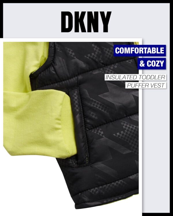 DKNY Baby Boys' Pants Set - 3 Piece Insulated Puffer Vest, Long Sleeve Shirts and Pants for Boys (Infant Sizes: 12M-4T)