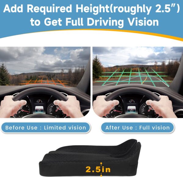 Heightening Truck Seat Cushion for Broader Vision, Car Seat Cushion for Car Seat Driver Truck Driver, Sciatica Pain Relief Pillow Tailbone Pain Relief Cushion for Long Time Driving