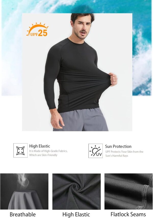 4/5 Pack Workout Compression Shirts Men Long/Short Sleeve Rash Guard Athletic Undershirt Gear T Shirt for Sports