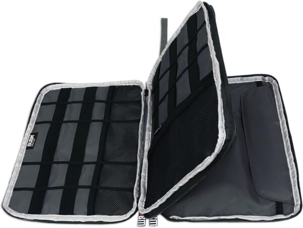 BUBM Double Layer Electronics Organizer/Travel Gadget Bag For Cables,Memory Cards,Flash Hard Drive and More,Fit For iPad Or Tablet(Up To 9.7")--Large, Black