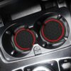 Mandark 4PCS Car Cup Holder Coasters, 2.75 Inch Non-Slip Insert Water Bottle Holder Pads, Dustproof Automotive Interior Accessories Mat, Universal for Vehicles, Trucks, RVs and More（Black/Red）