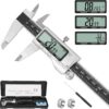 Digital Caliper Measuring Tool, 6 Inch Caliper Tool with Large LCD Screen, Easy Switch from Inch Millimeter Fraction, Stainless Steel Vernier Caliper Digital Micrometer for DIY/Household