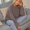 LILLUSORY Women's Oversized Sweaters Fuzzy Chunky Warm Pullover Sweater