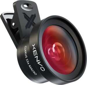 Pro Lens Kit for iPhone and Android, Macro and Wide Angle Lens with LED Light and Travel Case Black