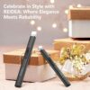 REIDEA Electric Lighter Candle Lighter, Windproof Flameless USB Rechargeable Arc Retractable Lighter with Safe Button and Power Indicator for Candle, BBQ and Fireworks, R1 Flat, Obsidian Black