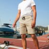 JMIERR Mens Casual Shorts - Cotton Drawstring Summer Beach Stretch Twill Chino Golf Shorts