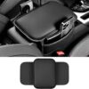 Car Center Console Cover, Leather Comfort Armrest Cover with 2 Storage Bag, Interior Car Accessories Universal Car Arm Rest Cover Pad for Car Decoration and Storage, Fit for Most Vehicle (Black)