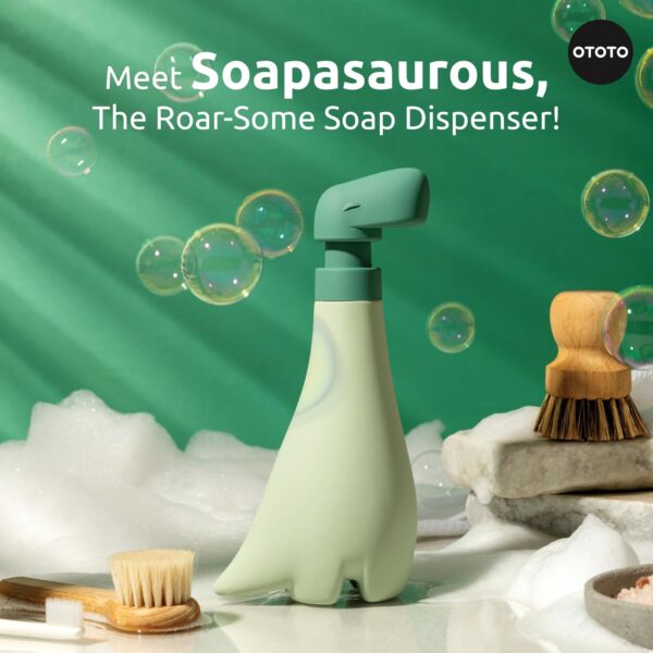 New OTOTO Soapasaurous Dino Hand Soap Dispenser - Cute Soap Dispenser Bathroom Accessories, Liquid Dish Soap Dispenser, Kitchen Soap Dispenser, Cute Kitchen Accessories, Unique Kitchen Gadgets