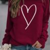 Valentine's Day Crewneck Pullover Shirts Women Long Sleeve Love Heart Sweatshirts Graphic Lover Gift Mother’s Day