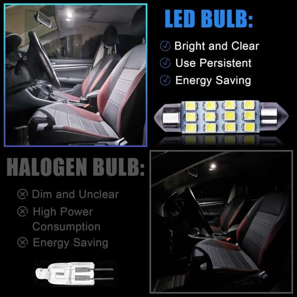 Car Led Bulb, Led Combination Set of 24 Sets, Used for Car Interior/Indoor Map Dome/ Trunk / License Lights, Etc. (White)