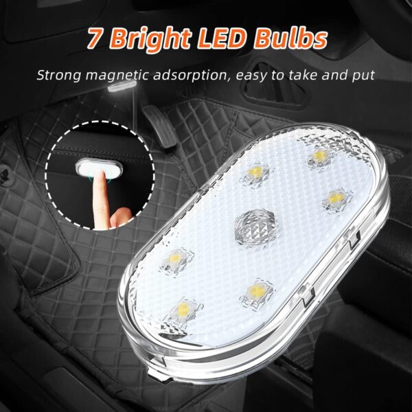 Ziciner 2 PCS Car Led Lights Interior, Super Bright Car Wireless Bulb, USB Rechargeable Auto Led Festoon Bulb, Universal Vehicle Accessories for Cars, Trucks, SUVs, Vans (Colorful, 4 PCS)