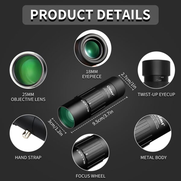 8x25 Monocular Telescope Mini Pocket Monocular Compact Monoculars for Adults