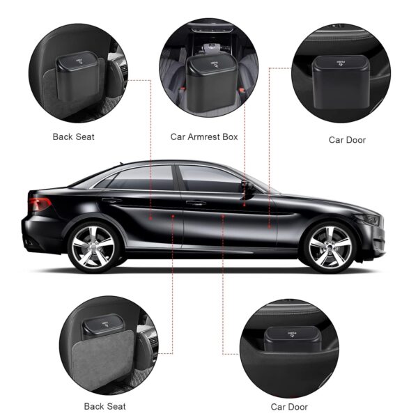 1 Packs Mini Car Trash Can Bin with Lid and 45pcs Trash Bags,Car Trash Can Bin,Car Garbage Trash Can Storage for Front Back Seat Accessories