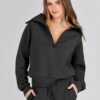 ANRABESS Women 2 Piece Outfits Sweatsuit Oversized Sweatshirt Sweatpants Tracksuit Sweat Lounge Matching Set 2025 Fall Trendy