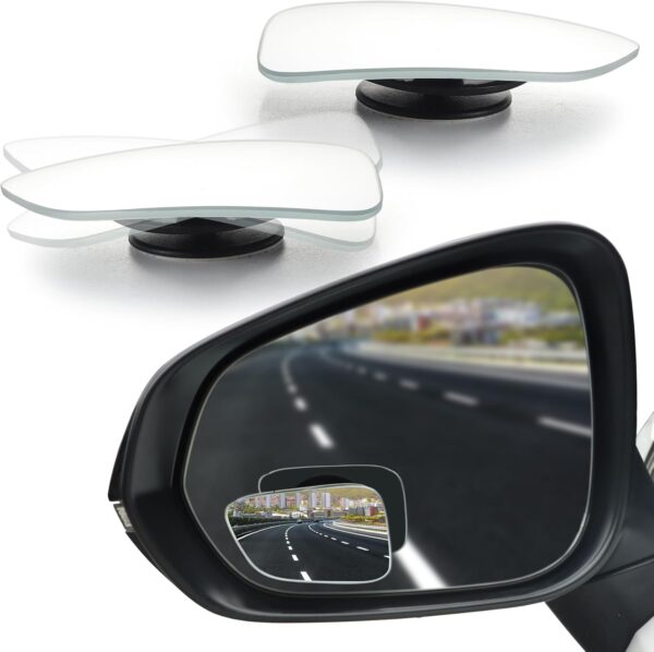 LivTee Blind Spot Car Mirror, HD Glass Frameless Convex Side Mirror Blindspot, Wide Angle Rear View Car Mirrors for Cars SUV Trucks and RVs - Car Accessories