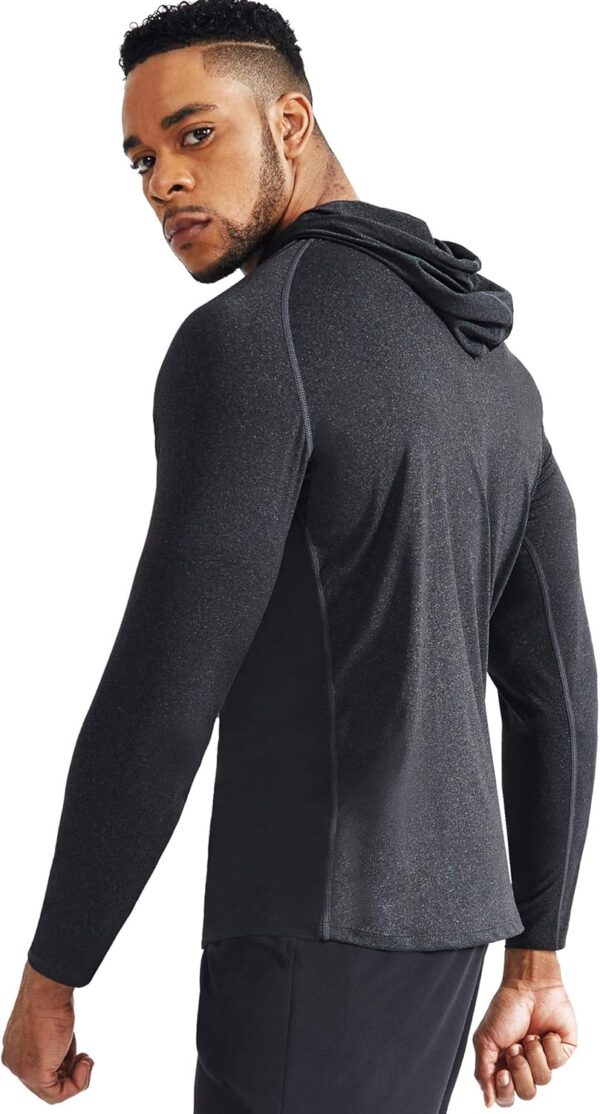 NELEUS Men's Dry Fit Athletic Shirt Workout Running Long Sleeve Shirts with Hoods